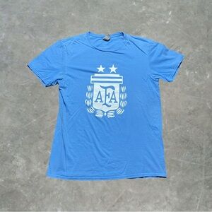 ☀️ Argentina Lionel Messi FIFA World Cup Soccer Graphic Tee Sky Blue Mens M